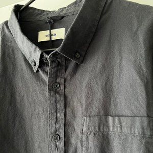 Buck Mason Black Perfect Oxford One Pocket Shirt XXL